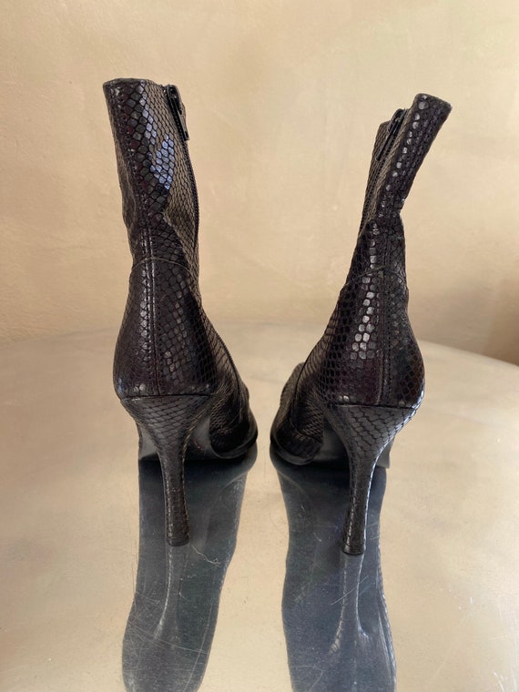 Leather snakeskin effect ankle boots. Size 38 - image 7