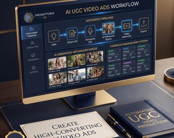 Mall för arbetsflöde för AI-användargenererade videoannonser | N8N Automation, Generator (digital nedladdning)