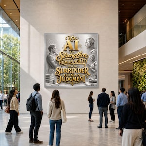 AI Wall Art, Human Judgment Quote, Critical Thinking Poster (Digital Download)