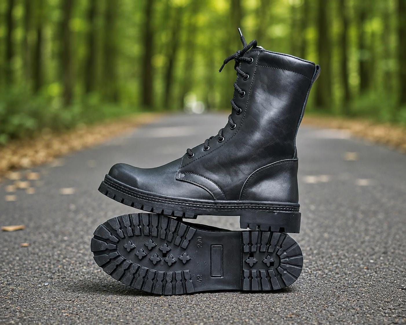 Faux Leather Combat Boots - Etsy
