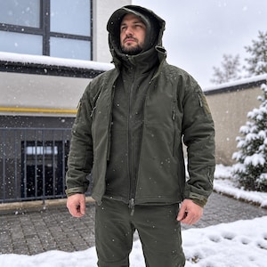 Kurtka taktyczna softshell Olive Tactical, męska, wodoodporna, wiatroszczelna, jesienna, z podszewką z polaru, kurtka outdoorowa na jeden sezon | Prezent z ukraińskiej nadwyżki