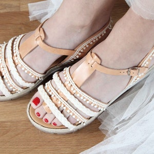 Boho Gladiator Sandals, Flatform Shoes, Boho Bridal Sandals, Bohemian Bride, White Strappy Shoes