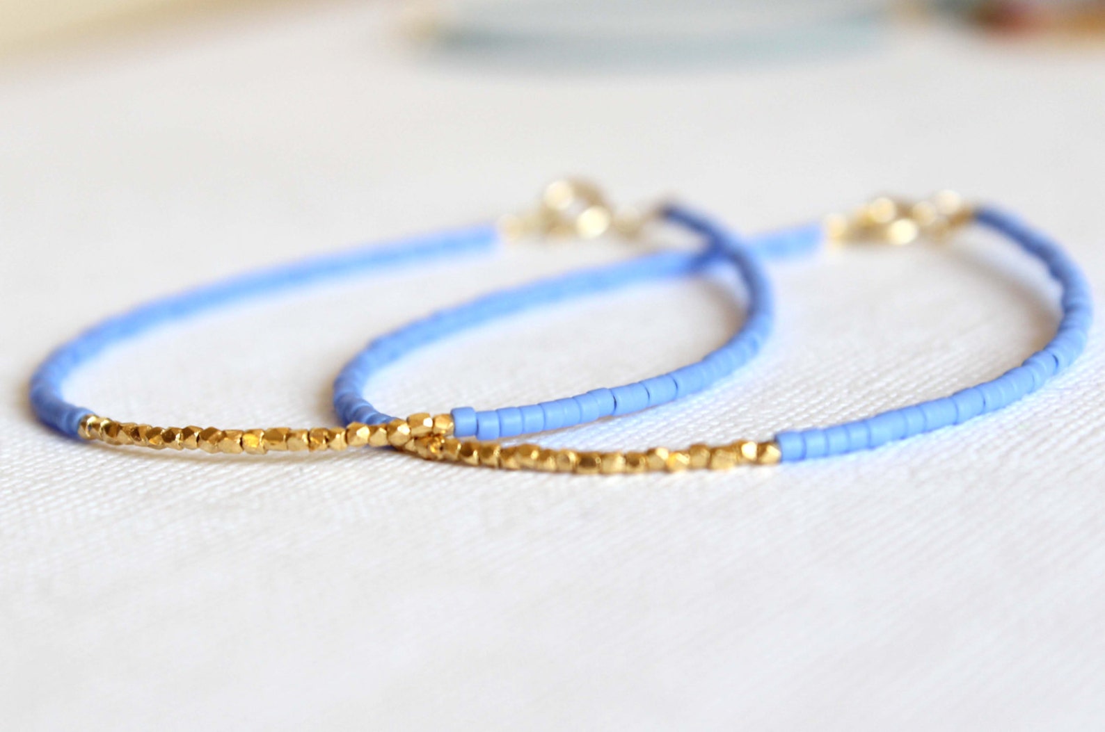 Gold Filled Bracelet 14kt Gold Filled Bracelet Blue Beaded Etsy