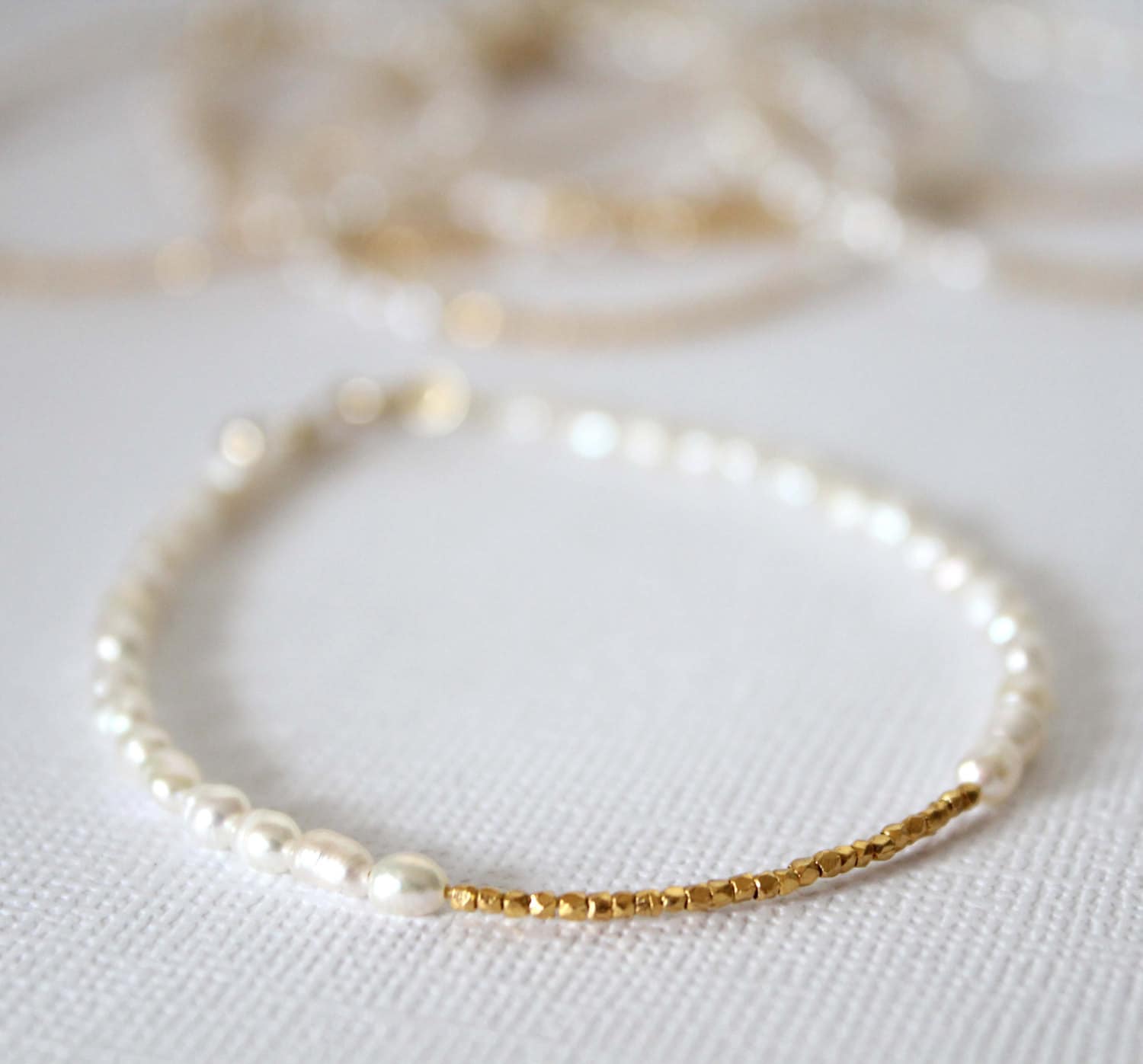 Pearl and Gold Bracelet Wedding Jewelry Bridal Bracelet Etsy