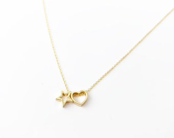 Star and heart necklace