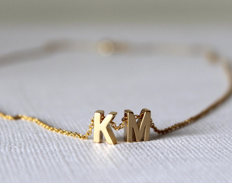 Initial Necklace Tiny Gold Letter Necklace Personalised - Etsy