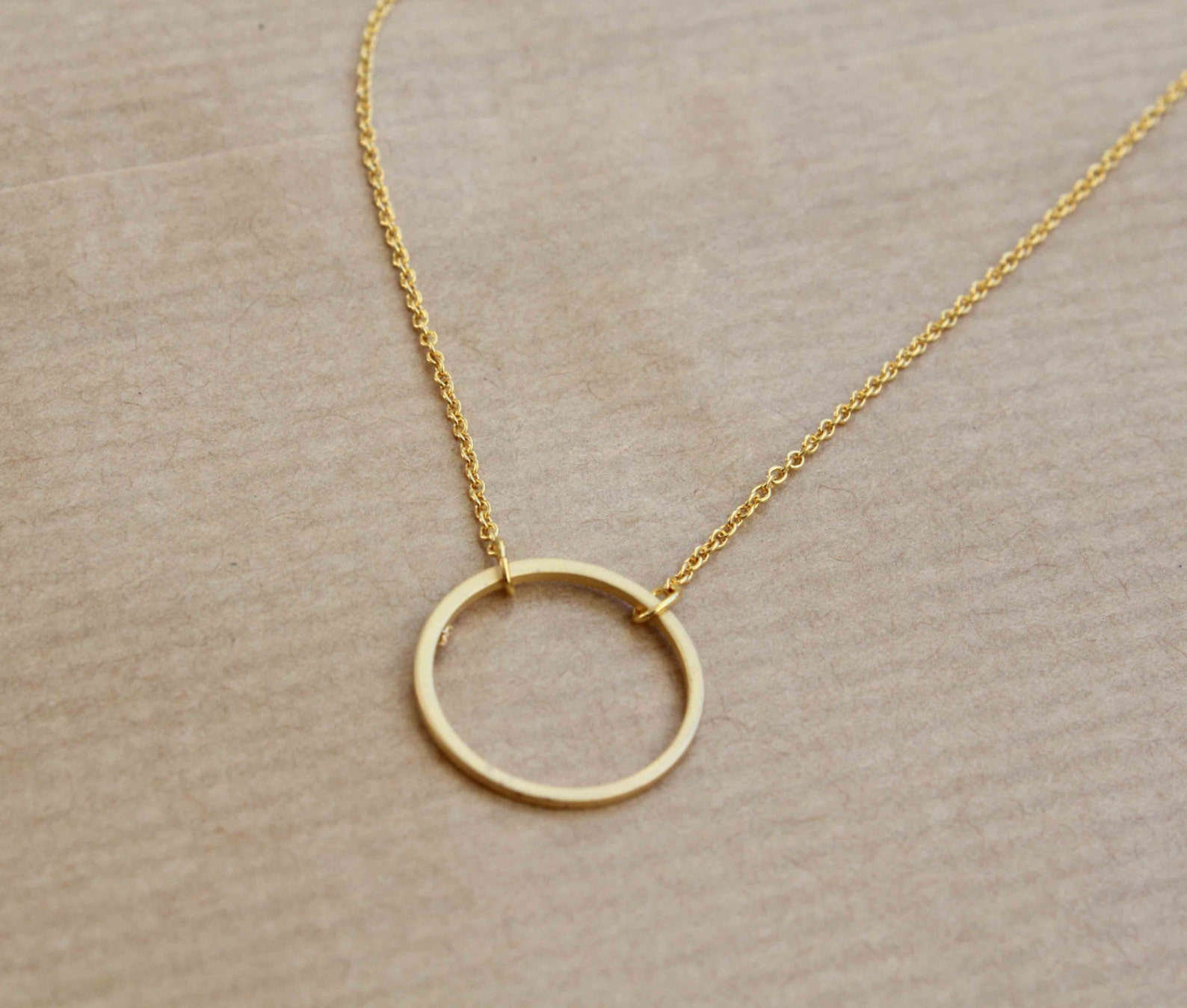 Karma Necklace Gold Plated Circle Necklace Circle of Life Etsy