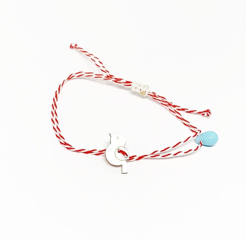 Martis Armband, Sterling Silber Armband, Vogel Armband, Marienkäfer Charm Anhänger, Sonnen Anhänger, Sonnenschutz, Griechisches Traditionelles Armband