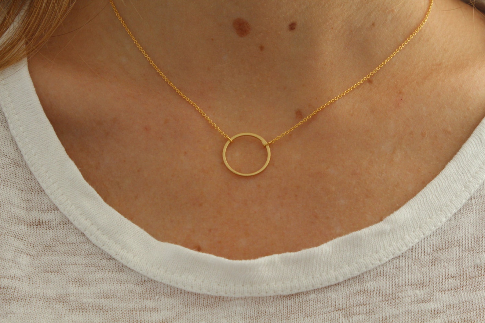 Karma Necklace Gold Plated Circle Necklace Circle of Life Etsy