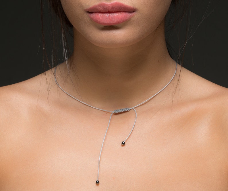 Macrame simple necklace. Minimalist charm necklace. Necklace Etsy