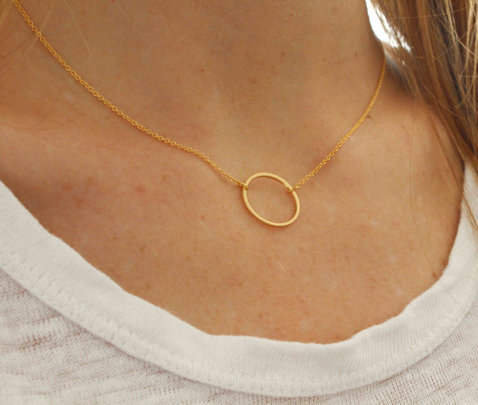 Karma Necklace Gold Plated Circle Necklace Circle of Life Etsy