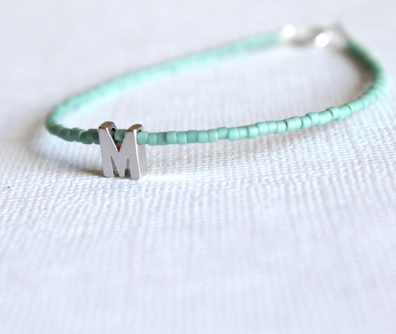 Initial Bead Bracelet personalized Friendship Bracelet Tiny Etsy