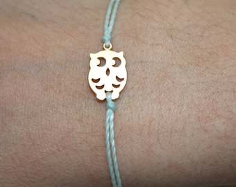 Tiny Gold Matt Owl Bracelet