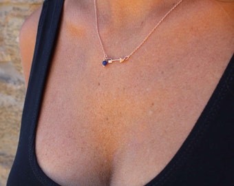 Little arrow necklace, Minimalist necklace, Rose Gold plated arrow necklace, Chain Necklace, Layered necklace, Layering jewelry
