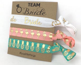 Bridal Shower gifts, Bridal hair ties, Hen party wedding gifts, Personalized bridal gift, bachelorette hair ties gift, Bachelorette party