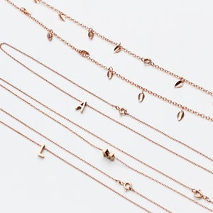 Rose Gold Initial Necklace , Stainless Steel Letter Necklace , Layering Monogram Necklaces , Minimalist Necklace image 9