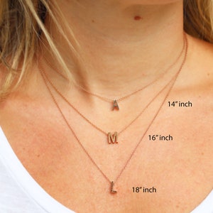Rose Gold Initial Necklace , Stainless Steel Letter Necklace , Layering Monogram Necklaces , Minimalist Necklace image 6