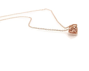 Diamond shape necklace, Minimalist necklace, Diamond outline necklace, Chain Necklace,Diamond Layered necklace, Cubic Zirconia Necklace,