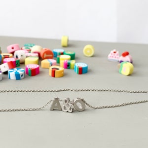 Kids Letter Necklace, Gold Name necklace, Two letter pendant, Ampersand sign, Personalized necklace, Alphabet necklace, 2 Initials Necklace
