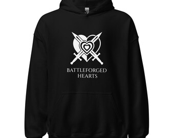 Hoodie „Die Geschichte zweier Flammen – Geschmiedete Herzen“ (Fantasy-Buch-Merchandise), Bio-Baumwolle, Unisex