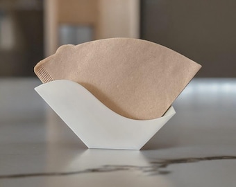 Coffee Filter Holder Modern Minimalist Organizer for #4 Cone Paper Filters  Kitchen Coffee Bar Storage Countertop Accessory