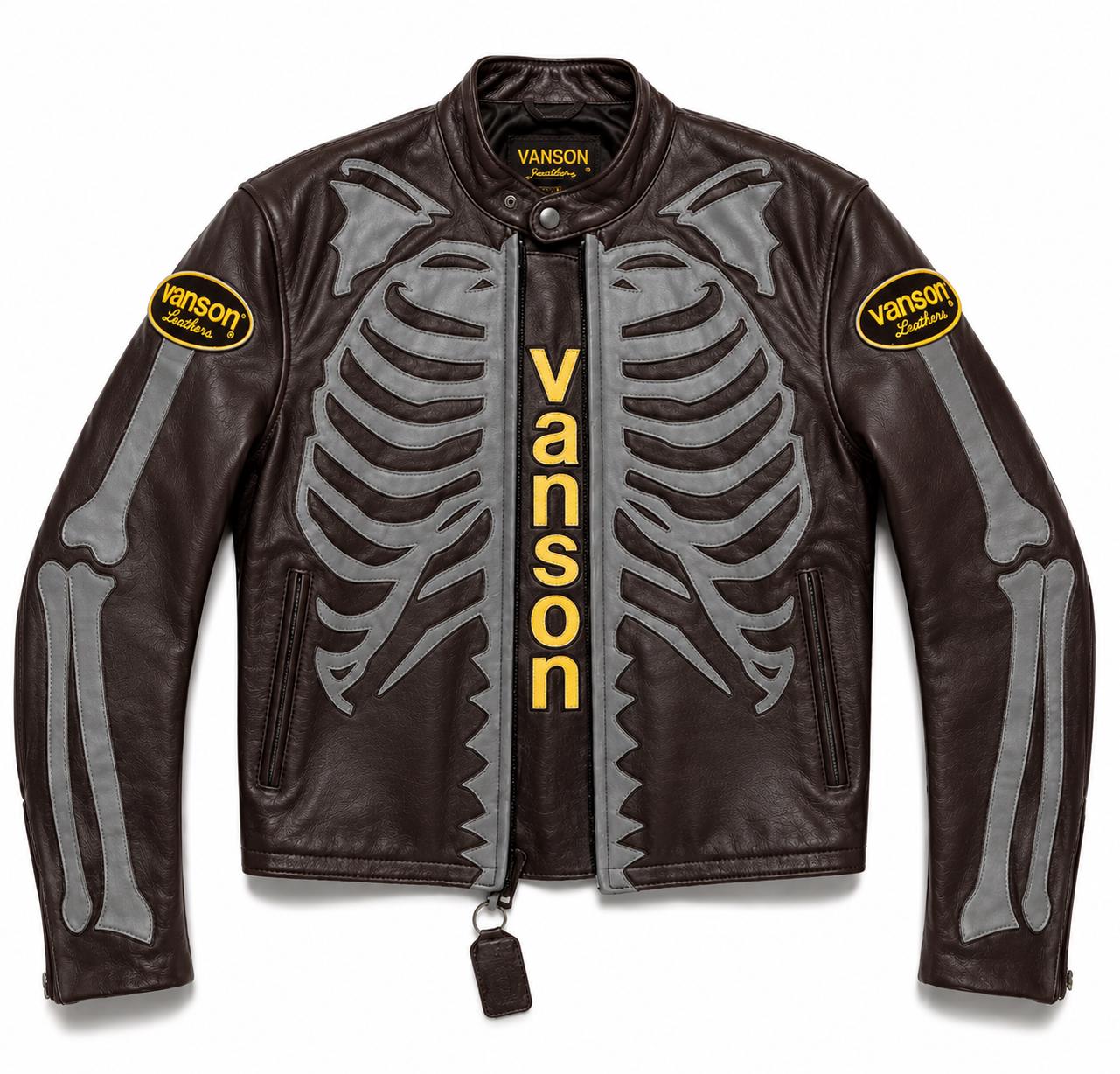 Vanson Skeleton Leather Jacket - Etsy