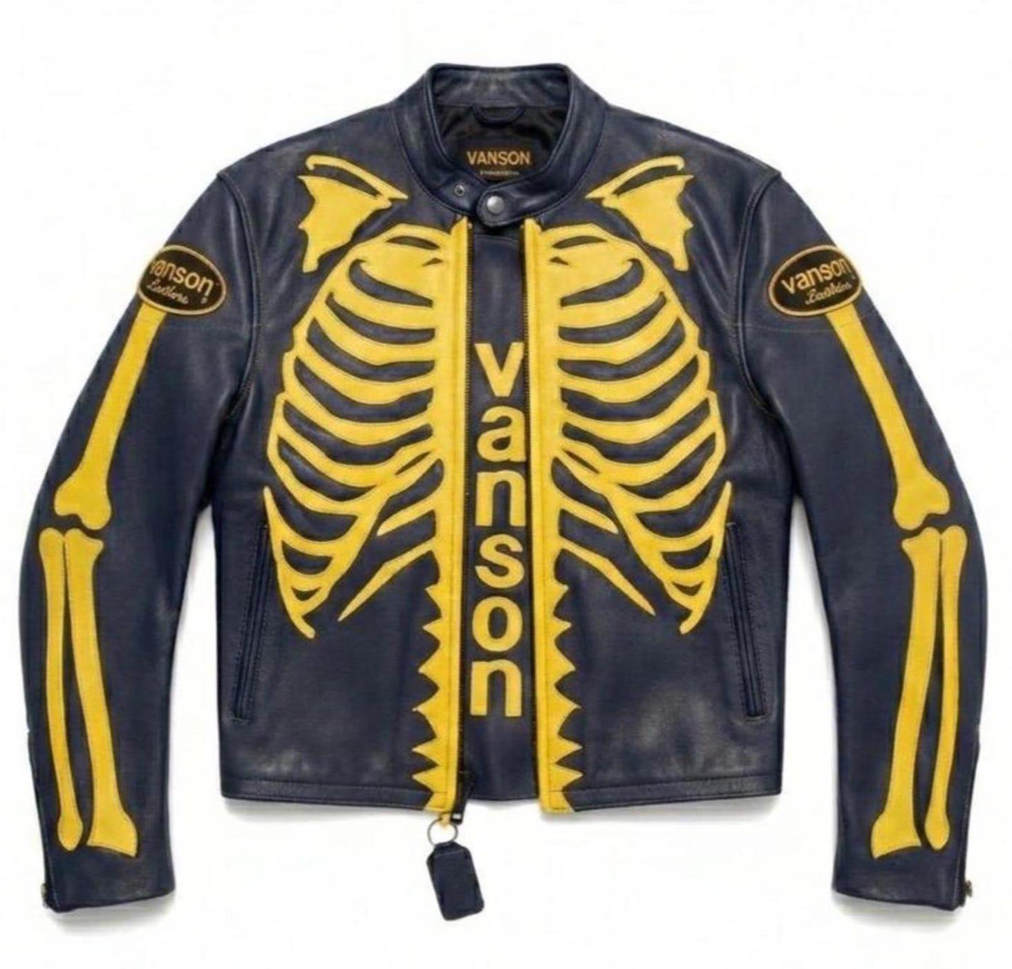 Vanson Skeleton Leather Jacket - Etsy