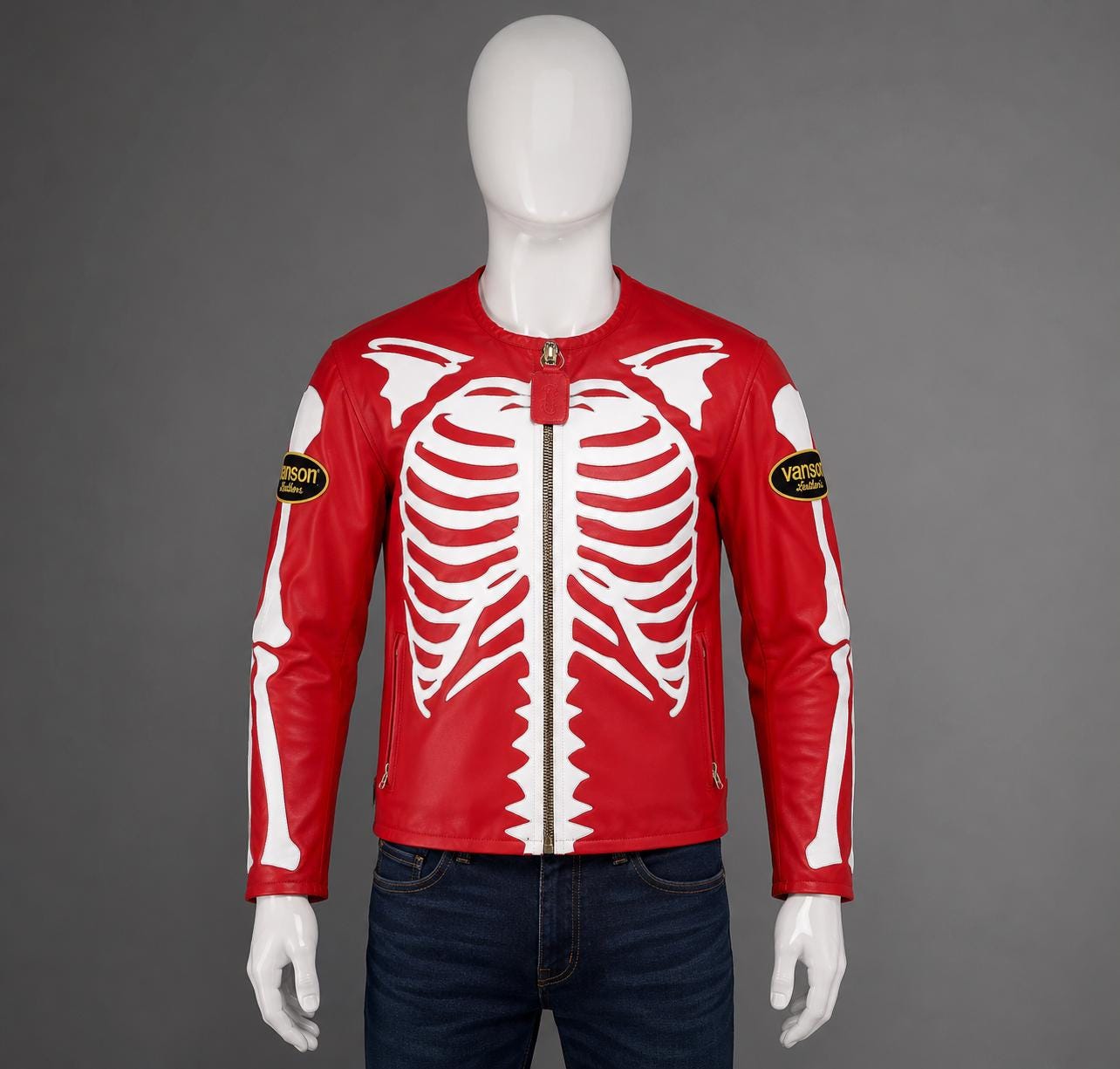 Vanson Skeleton Leather Jacket - Etsy