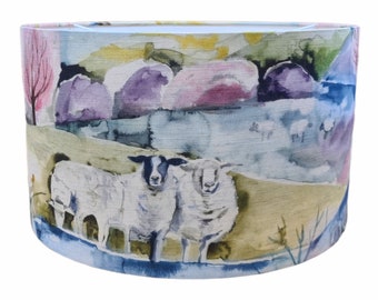 Abażur Voyage Maison Buttermere Drum: Sheep & Lake District Design