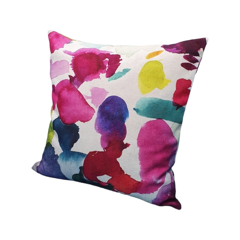 Bluebellgray ABSTRACT Funky Cushion Cover in Colourful Watercolour ...