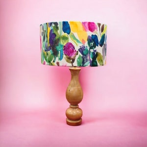 Bluebellgray PETITE MODE contemporary modern colourful floral watercolour fabric handmade drum lampshade 15cm - 30cm