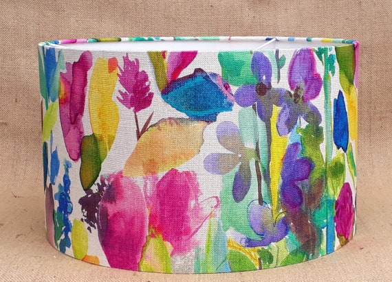 NEW Bluebellgray ABSTRACT multi-colour drum pendant or lampshade 20 30 35 40cm
