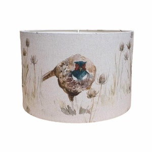 Pheasant Bird Drum Lampshade: Voyage Maison Bowmont Fabric LAST ONES