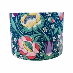 Drum lampshade in Liberty Arts Nesfield green floral botanical vintage fabric handmade 15cm to 40cm Limited Edition