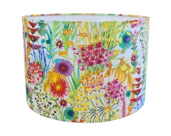Liberty TRESCO Floral Drum Lampshade: Bright Yellow Handmade Shade