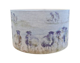 Voyage large COME BY sheep lamb nature farming countryside country style rustic drum lamp shade lampshade 35cm to 40cm