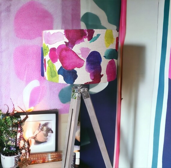 Bluebellgray ABSTRACT Drum Lampshade Modern Colourful Funky