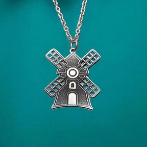 Sterling Silver Windmill Pendant – Dutch Heritage Jewelry – Handmade Netherlands Gift
