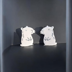 Tiny Capybara Earrings Sterling Silver Capybara Stud Earrings