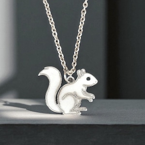 Sterling Silver Squirrel Pendant  – Optional Chain – Woodland Animal Jewelry Gift for Nature and Forest Lovers