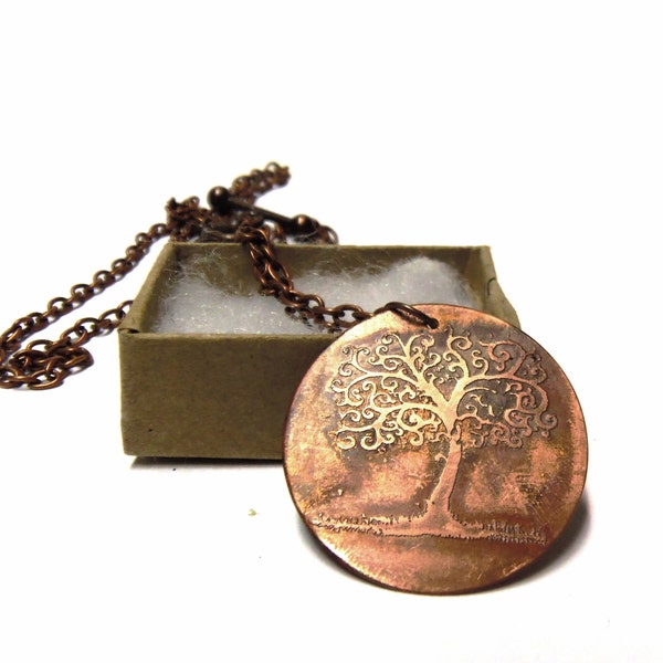 Tree of Life necklace rustic copper necklace