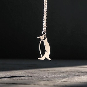 Sterling Silver Penguin Pendant – 20mm Arctic Animal Necklace – Optional 925 Chain – Handmade Penguin Jewelry Gift