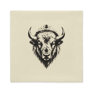 Bison Throw Pillowcase | Detailed Mountain West American Buffalo Decor (Case Only)