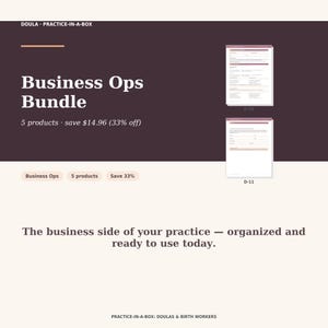 Doula Business Management Bundle: Client Roster, Income Tracker, Backup Plan (Digital Download)