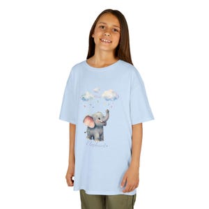 Watercolor Elephant Kids Tee | Cloud Rain, Bear, Bunny Nursery Friends