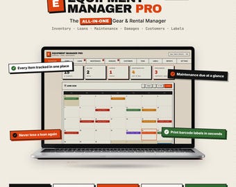 Equipment Manager Pro (ENG) | Inventory, Asset Tracking, Equipment Loans & Maintenance | Offline Inventory Software | Digital Download
