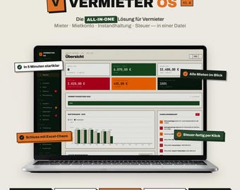 Vermieter OS (Deutsch) / Immobilienverwaltung für Vermieter / Mieter, Mieten, Objekte, Kautionen & Instandhaltung / Descarga digital