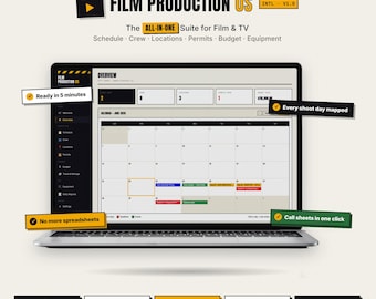 Film Production OS Software (English) | Crew Management, Shooting Schedule, Budget & Call Sheets | No Subscription