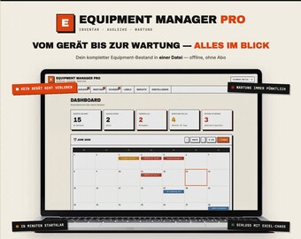 Equipment Inventar Manager (Deutsch) | ,Verleih, Labels, Wartung & Reparaturen | Offline nutzbar