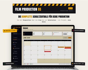 Film Production OS Pro (Deutsch) / Disposición, Equipo, Kalkulación, Drehplanung / Descarga digital